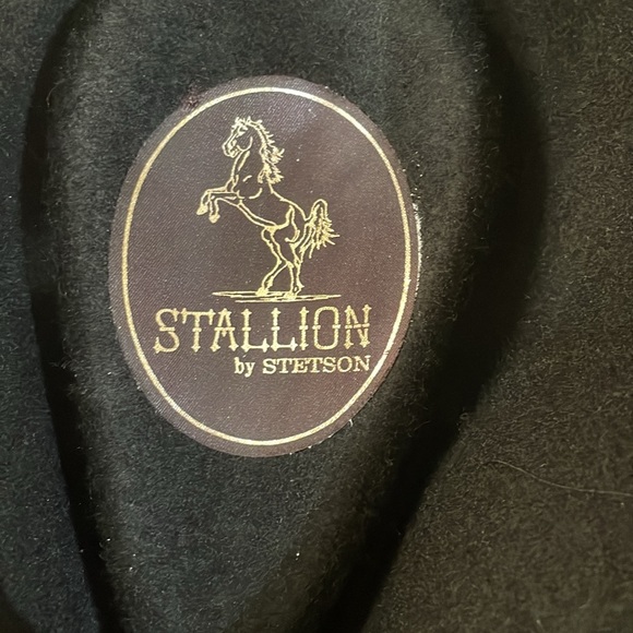 Stallion by Stetson Black Wool Cowboy Hat Unisex Size 7 - Picture 7 of 10